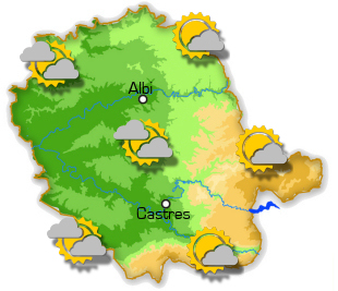 Carte de prévisions météo pour le Tarn